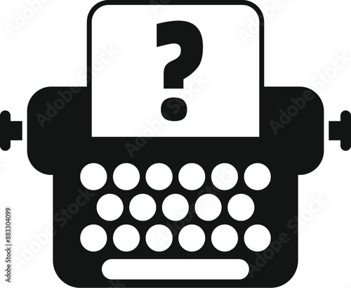 Black typewriter with question mark printed on paper, symbolizing frequently asked questions