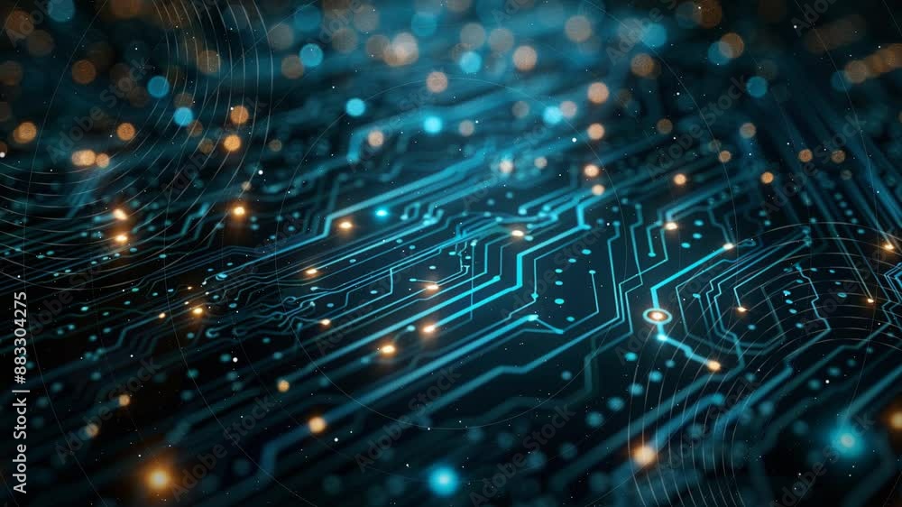 Hintergrundanimation für Technik, Forschung, Wissenschaft, Entwicklung, Energie, Grafik, Video, Sound und mehr, made by AI