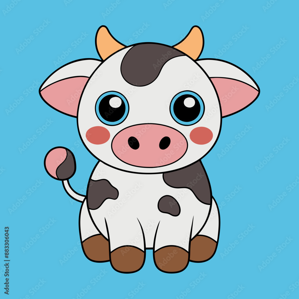 Cow Cartoon Vector Art Illustration Cow Cartoon Vector Art Illustration