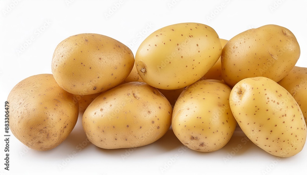 Fresh raw organic potatoes isolated on white background Fresh raw organic potatoes isolated on white background
