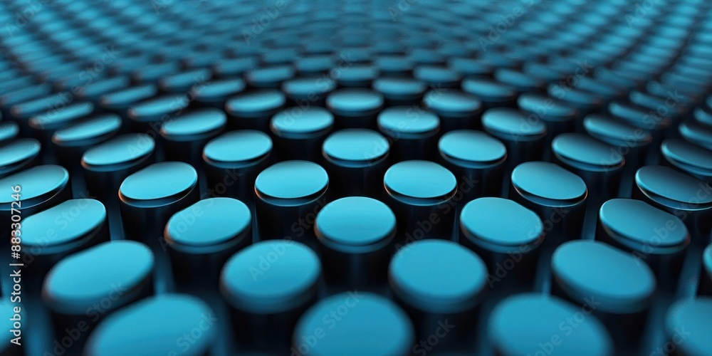 Abstract blue circles in a repeating pattern. Abstract blue circles in a repeating pattern.