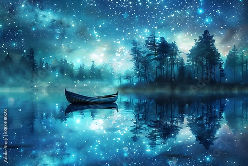 Tranquil Nightfalls Reflection on the Serene Lake