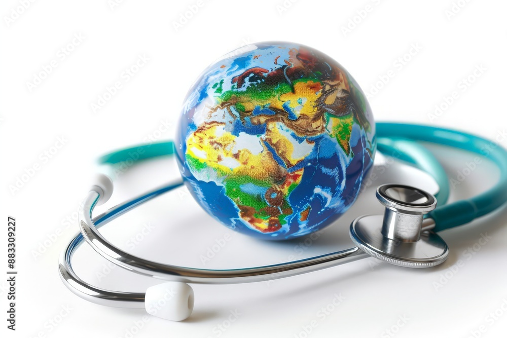 Global Health Awareness Concept with World Globe map and doctor ...
