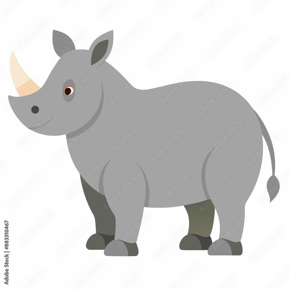 Naklejka premium Rhino Animal Silhouette Vector Illustration