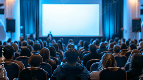Man Speaking at Conference, Modern Lighting, Engaged Audience