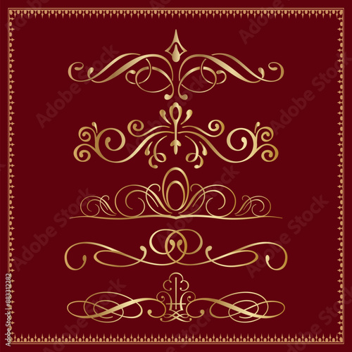 Vector set of decorative elements for design. Can be used for invitations, congratulation