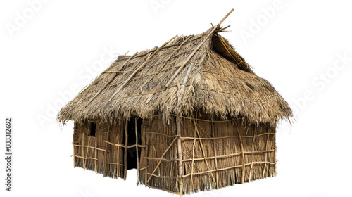 Straw house on a transparent background