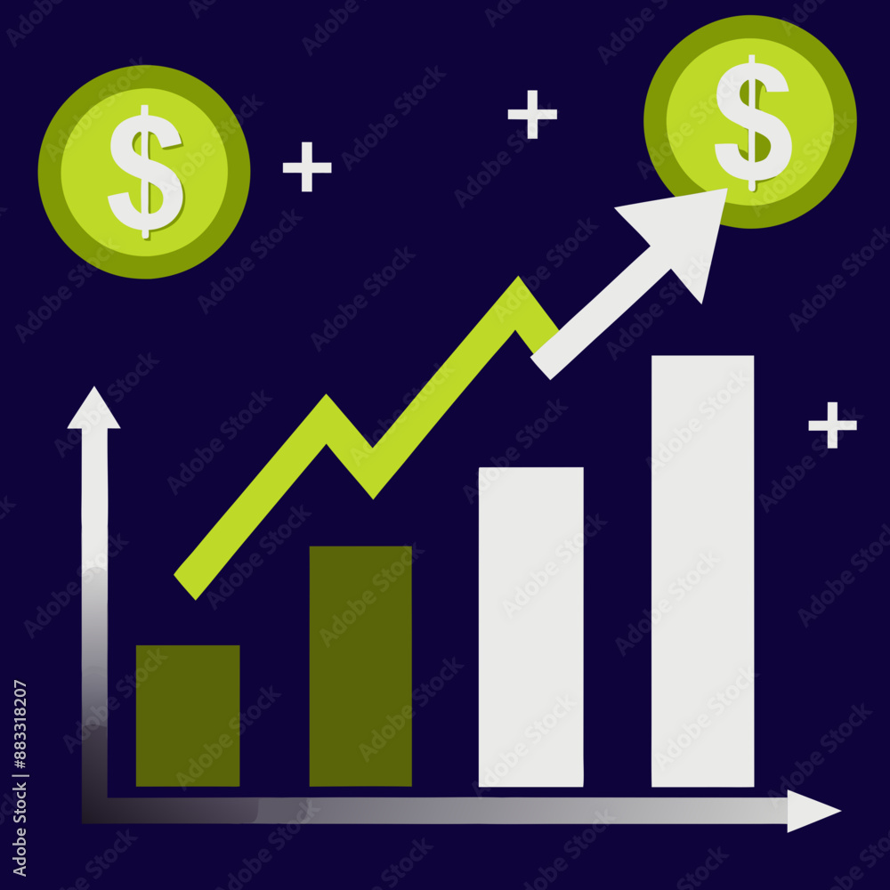 Positive conversion rate by showing a diagram vector Positive conversion rate by showing a diagram vector