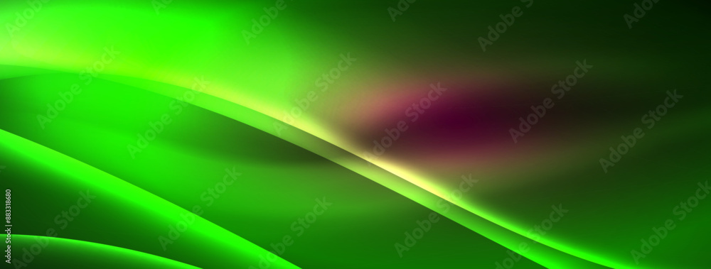 Neon light glowing waves and lines background set for wallpaper, business card, cover, poster, banner, brochure, header, website