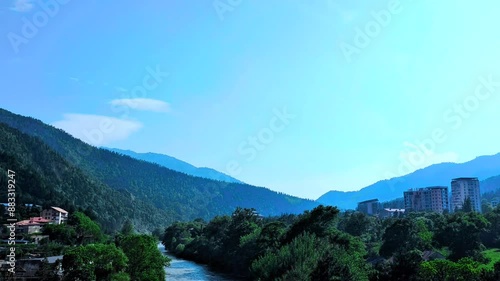 Wallpaper Mural Borjomi. Kura River. Mountains. View of the district of Borjomi called Papa Torontodigital.ca