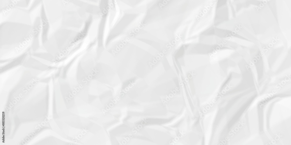 Fototapeta premium White wrinkly backdrop paper background. panorama craft wrinkly paper texture background, crumpled pattern texture. paper crumpled texture. white fabric crushed textured crumpled.