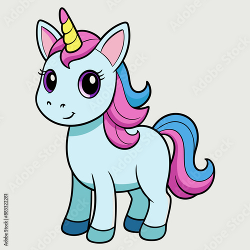 cute unicorn illustration vector design 