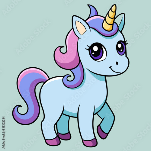 cute unicorn illustration vector design 