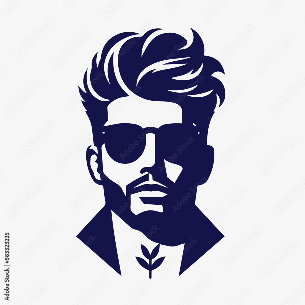 stylish men face with beard vector illustration design stylish men face with beard vector illustration design