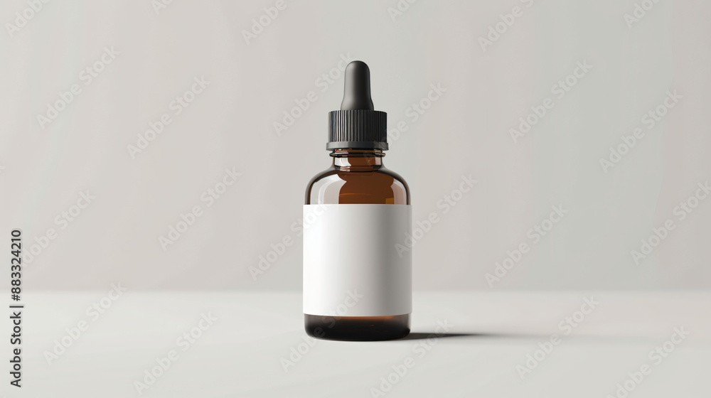 Essential oil bottle with blank label, clean background, mockup for the concept Essential oil bottle with blank label, clean background, mockup for the concept