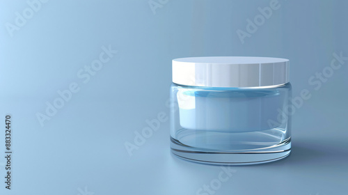 Wallpaper Mural packaging jar with an empty label for cream or cosmetics, clean background, mockup for the concept Torontodigital.ca