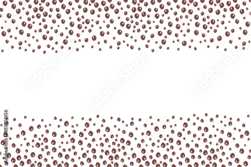 Confetti Boba Pearls falling Tapioca Balls Dotted Border Background 