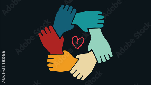 Diversity dark blue background in simple style.