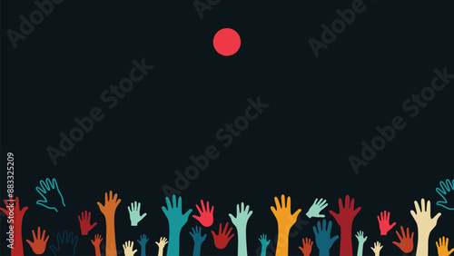 Diversity dark blue background in simple style.