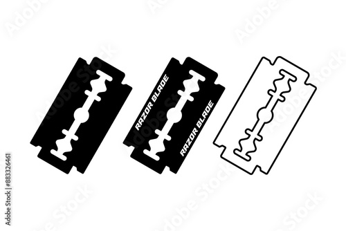 Razor blade black and white flat vector icon design