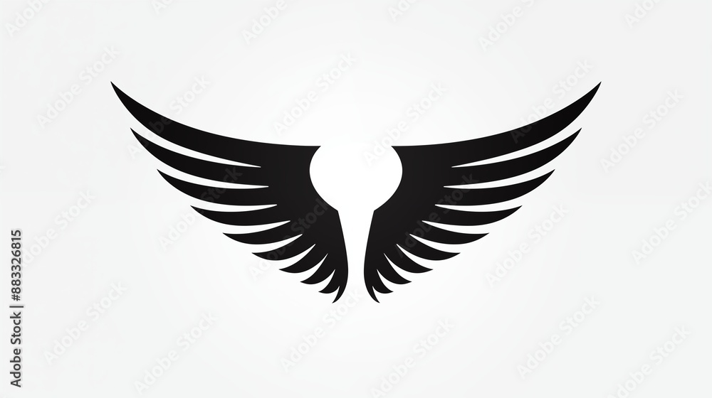Abstract Black Wing Symbol Logo Design Abstract Black Wing Symbol Logo Design