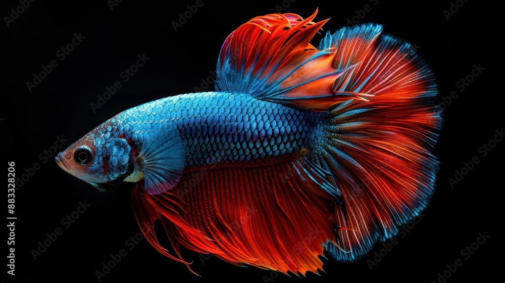 Fototapeta premium Vibrant Siamese Fighting Fish
