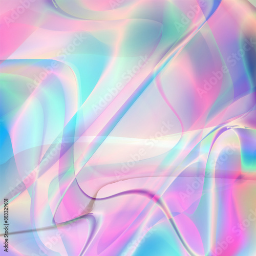 Surreal holo patterns background vector illustration. Iridescent abstract ornament gradient for creative artworks. Rainbow glitter decor