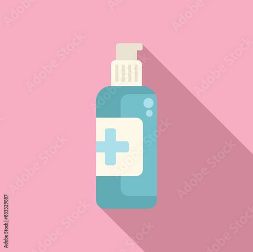 Antiseptic bottle is dispensing germ killing, bacteria fighting liquid for cleaning and sanitizing