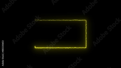 Abstract glowing neon rectangle border frame in the shape rectangle glowing and futuristic energy line animation. photo