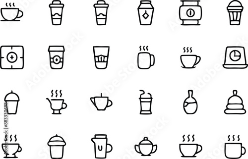 drink vector coffee cup illustration mug cup symbol icon set restaurant cafe espresso water breakfast icon symbol coffee - drink menu shop usa break milk caffeine holder 