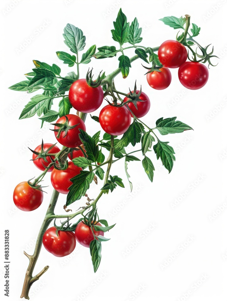 Vibrant Tomatoes Ripening on Garden Vines Vibrant Tomatoes Ripening on Garden Vines