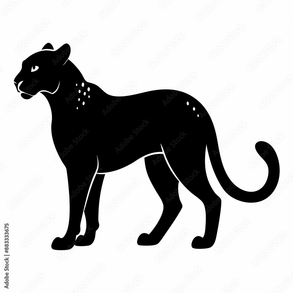 Fototapeta premium Cheetah Black silhouette