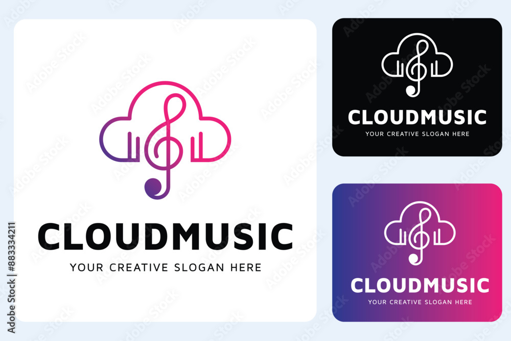 Cloud Music Logo Design Template Cloud Music Logo Design Template