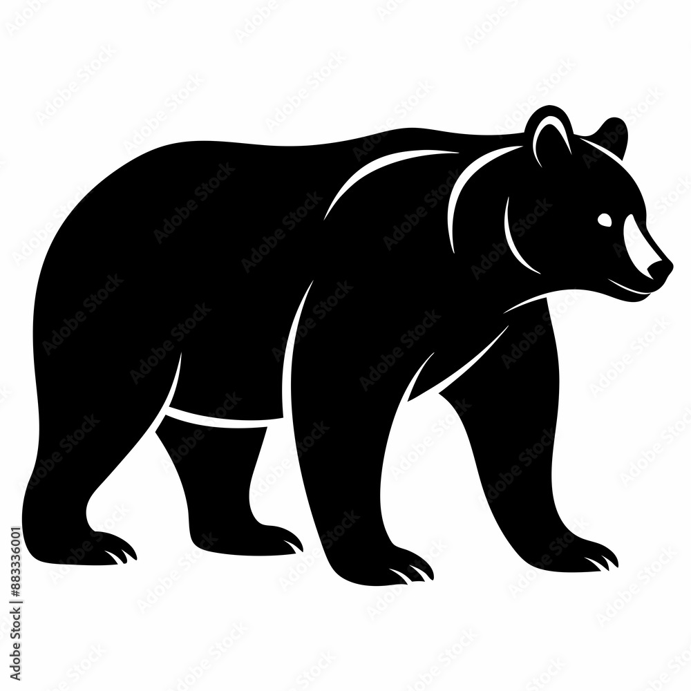 Fototapeta premium Bear Black silhouette