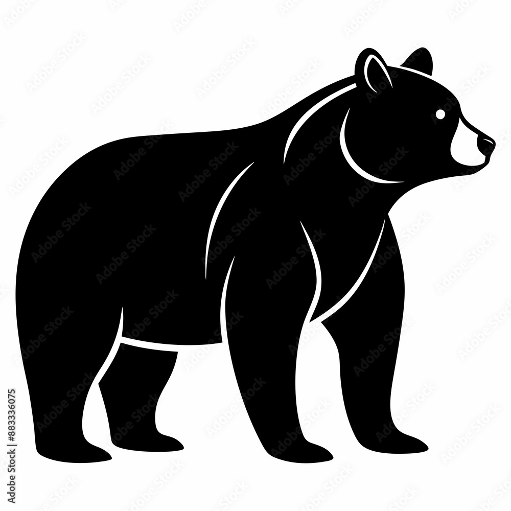 Fototapeta premium Bear Black silhouette