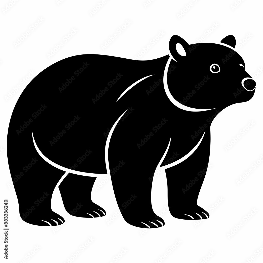 Fototapeta premium Bear Black silhouette