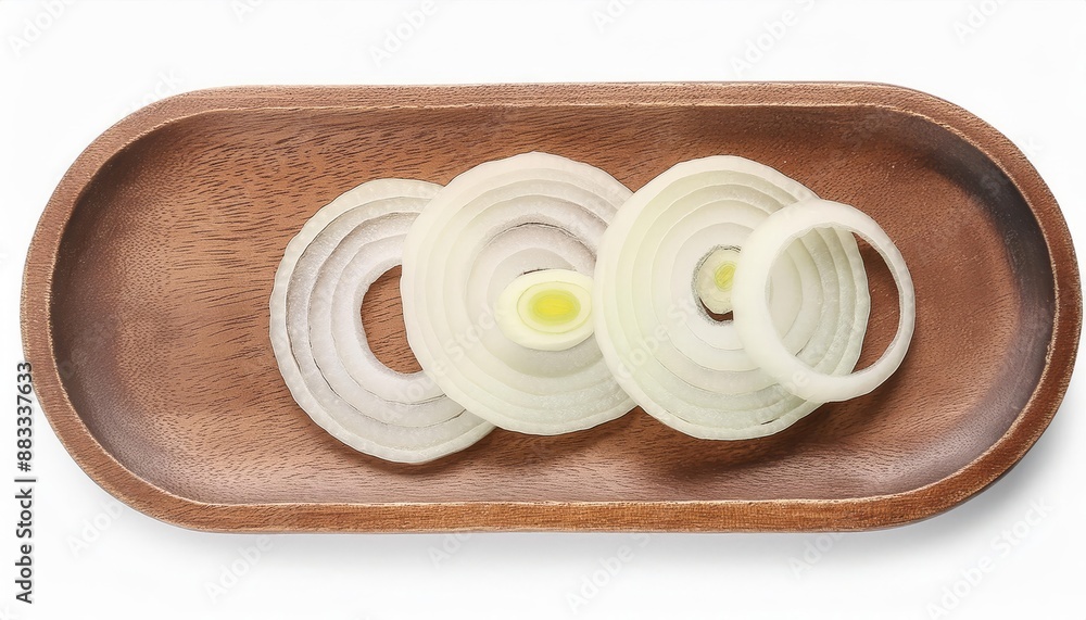 Sliced onion rings isolated on white clean background Sliced onion rings isolated on white clean background