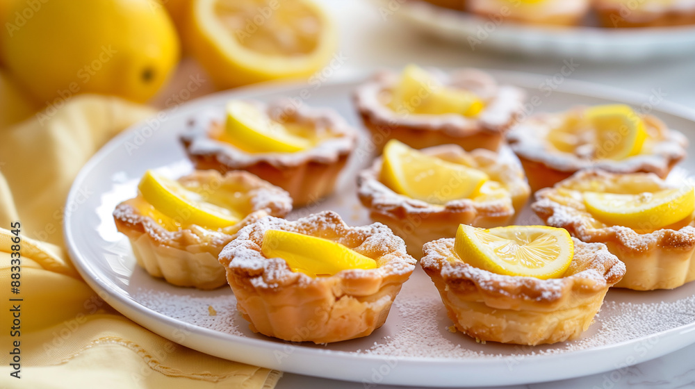 Elegant Mini Lemon Tarts on a Plate Elegant Mini Lemon Tarts on a Plate