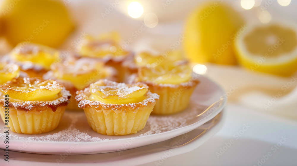 Elegant Mini Lemon Tarts on a Plate Elegant Mini Lemon Tarts on a Plate