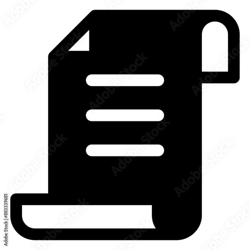 script icon glyph, with 64px artboard ,for price, order, payment, payment, invoice, receipt,