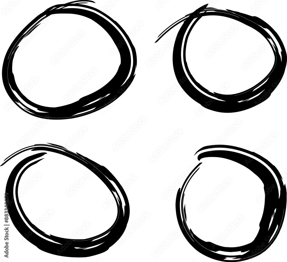 Set hand drawn circle felttip pen circles Set hand drawn circle felttip pen circles