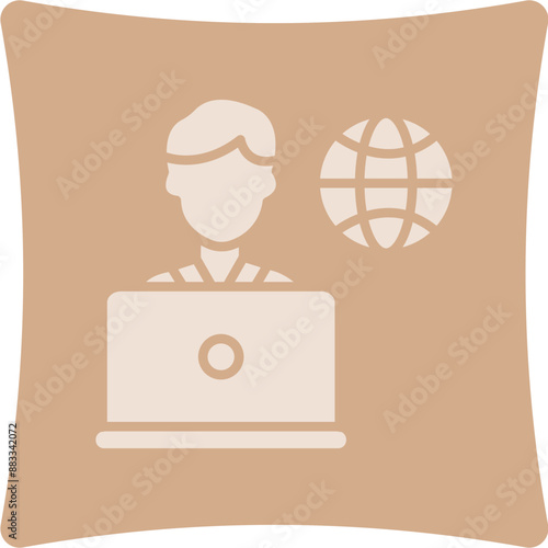 Remote Male Worker Glyph Art Box Icon