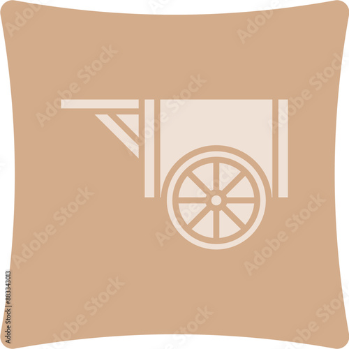 Wood Cart Glyph Art Box Icon