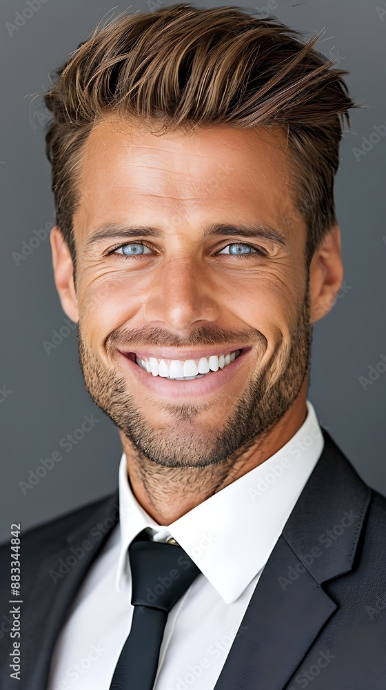 close-up of executive with confident smile, poised for success, taken with lens, more clarity with clear light and sharp focus, high detailed close-up of executive with confident smile, poised for success, taken with lens, more clarity with clear light and sharp focus, high detailed