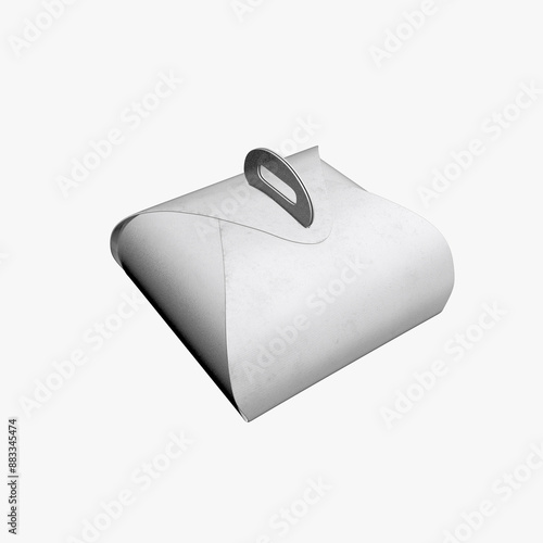 3d paper bag,cake box,isolated on white background