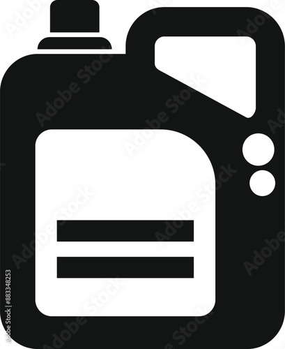 Black icon of a plastic bottle containing a chemical product for industry or household