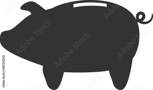 Piggy Bank Silhouette Graphic Design 