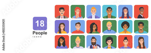 Colorful people icons for business. Vecotr