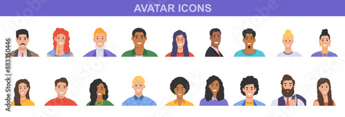 Colorful people icons for business. Vecotr