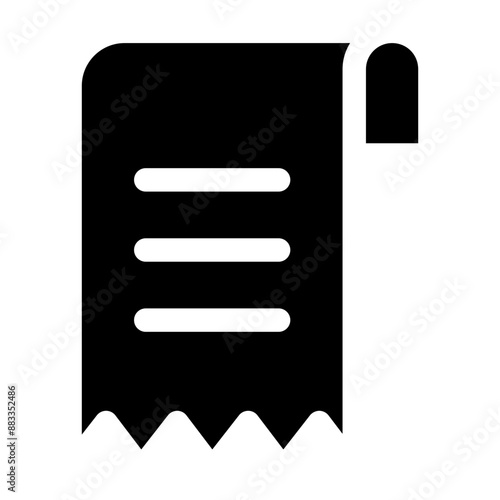 script icon glyph, with artboard size 64px, for price, order, payment, payment, invoice, receipt,